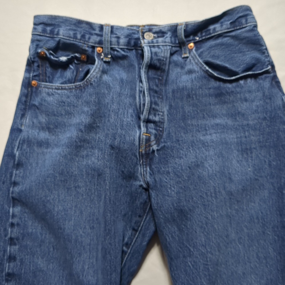 Levis Premium 501‎ Original Fit Mens W31 L32 Denim Blue Jeans - Picture 6 of 14
